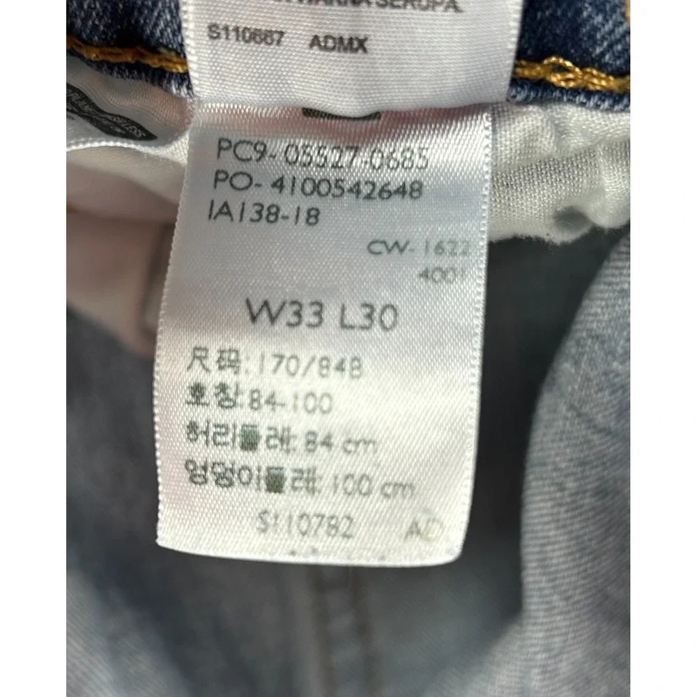 Levi's 527 Slim Bootcut Jeans Mens 33x30 Blue Whiskered Denim Mid Rise 5-Pocket